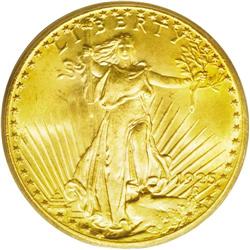 	1925 $20 MS66 PCGS. Although common in nearly all grad 1925