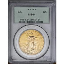 	1927 $20 MS64 PCGS. Deep apricot toning enriches the o 1927