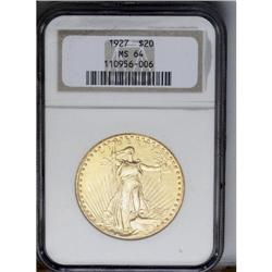 	1927 $20 MS64 NGC. Fully brilliant surfaces with frost 1927