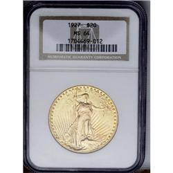 	1927 $20 MS64 NGC. Brilliant and fully lustrous with a 1927