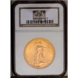 	1927 $20 MS65 NGC. Peach-gold luster enlivens both sid 1927