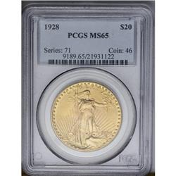 	1928 $20 MS65 PCGS.From The Jackson Hole Collection. 1928