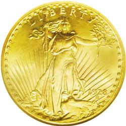 	1928 $20 MS66 NGC. A lustrous Premium Gem presentation 1928