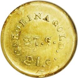 	(1842-52) G$1 A.Bechtler Dollar, 27G. 21C. XF45 ANACS. (1842-52)