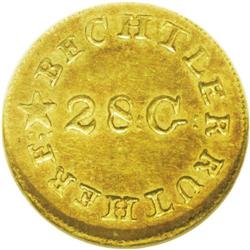 	(1837-42) G$1 C.Bechtler Dollar, N Reversed AU58 NGC. (1837-42)