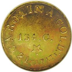 	(1837-42) $5 C.Bechtler Five Dollar, 134G, With Star M (1837-42)