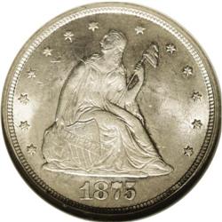 	1875-CC 20C MS63 NGC. This issue is always popular as 1875-CC