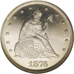 	1876 20C Cameo PR66 Cameo NGC. Lavish cameo contrast i 1876