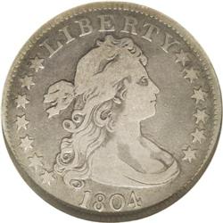 	1804 25C VF20 NGC. B-1, R.4. The variety is confirmed 1804