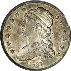 	1837 25C MS62 PCGS. B-4, R.3. Die State II. The 7 in t 1837