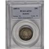 Image 1 : 	1855-S 25C Arrows AU53 PCGS. A dusky mauve-gray piece 1855-S