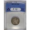 Image 3 : 	1871-CC 25C Fine 12 ANACS. The 1871-CC is not as rare 1871-CC
