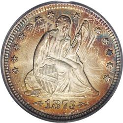 	1873 25C Arrows MS64 PCGS. An attractive near-Gem exam 1873