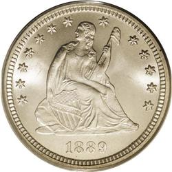 	1889 25C MS67 PCGS. The 1889 quarter, with a miniscule 1889