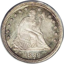 	1889 25C PR67 PCGS. A lovely Superb Gem proof with lig 1889