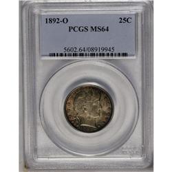 	1892-O 25C MS64 PCGS. Type Two Reverse. Dusky russet-b 1892-O