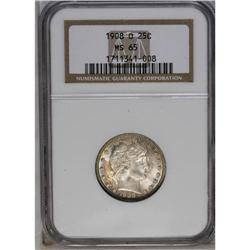 	1908-O 25C MS65 NGC. A well struck New Orleans example 1908-O