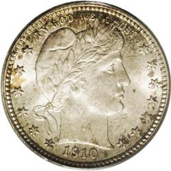 	1910 25C MS67 PCGS. A lovely, totally original coin of 1910