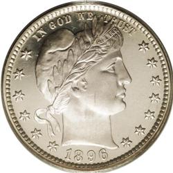 	1896 25C PR67 Deep Cameo PCGS. A glittering Superb Ge 1896