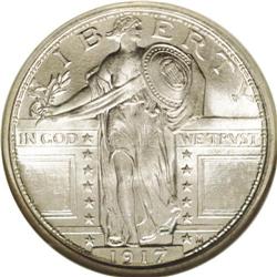 	1917 25C Type One MS67 Full Head NGC. This lustrous Su 1917