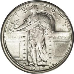 	1917 25C Type One MS67 Full Head PCGS. Frosty white an 1917