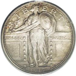 	1917-D 25C Type One MS65 Full Head PCGS. Deep gray-bro 1917-D