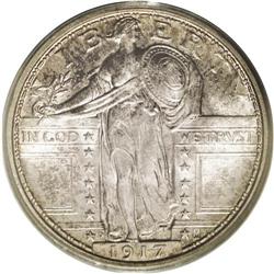 	1917-D 25C Type One MS66 Full Head PCGS. Even and mode 1917-D