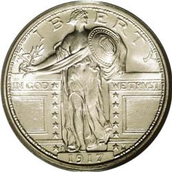 	1917-S 25C Type One MS66 Full Head PCGS. Mintmarked Ty 1917-S