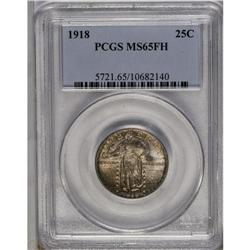 	1918 25C MS65 Full Head PCGS. A colorful example of an 1918