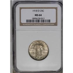 	1918-D 25C MS64 NGC. Generally boldly struck if slight 1918-D