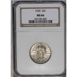 	1920 25C MS66 NGC. Sharply struck with very nearly ful 1920