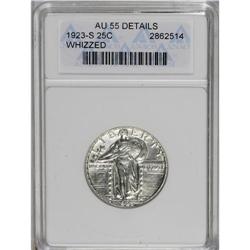 	1923-S 25C --Whizzed--ANACS. AU55 Details. This lightly 1923-S