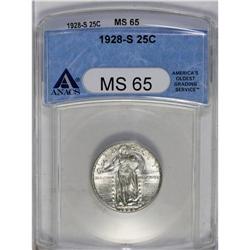 	1928-S 25C MS65 ANACS. Small S. Only a trace of gold t 1928-S