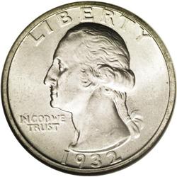 	1932-D 25C MS63 NGC. Delicate silver-gray patina drift 1932-D