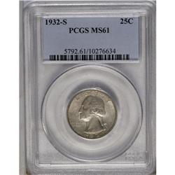 	1932-S 25C MS61 PCGS. This popular key-date representa 1932-S