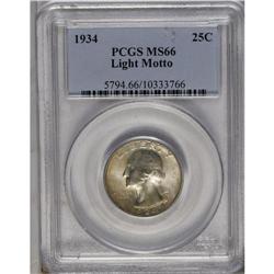 	1934 25C Light Motto MS66 PCGS. A sharp strike overall 1934
