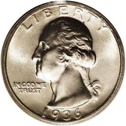 	1936-D 25C MS67 PCGS. Ex: Stella Colbert. After the 19 1936-D