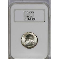 	1937-S 25C MS66 NGC. Potent luster and iridescent powd 1937-S