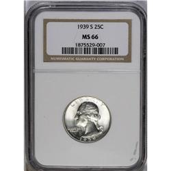 	1939-S 25C MS66 NGC. Bright, swirling luster is presen 1939-S