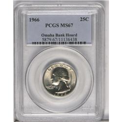 	1966 25C MS67 PCGS. Ex: Omaha Bank Hoard. This essenti 1966