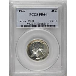 	1937 25C PR64 PCGS. Mostly brilliant with a hint of sm 1937