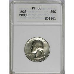 	1937 25C PR66 ANACS. This beautifully preserved early 1937