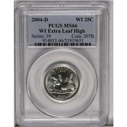 	2004-D 25C Wisconsin Extra Leaf High MS66 PCGS. This v 2004-D