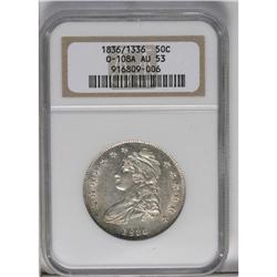 	1836/1336 50C AU53 NGC. O-108A, R.2. Ample luster invi 1836/1336