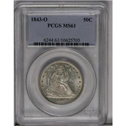 	1843-O 50C MS61 PCGS. With a mintage of 2.2 million pi 1843-O