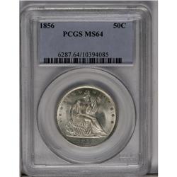 	1856 50C MS64 PCGS. Untoned with a bright sheen that i 1856