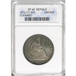 	1872-CC 50C --Cleaned--ANACS. XF45 Details. This modera 1872-CC