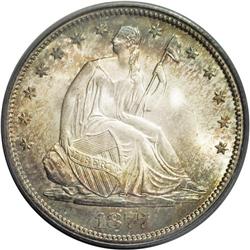 	1877-S 50C MS67 PCGS. A Superb Gem with gorgeous perip 1877-S