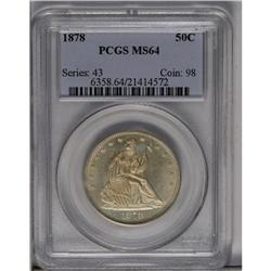 	1878 50C MS64 PCGS. Type Two Reverse. Medium apricot p 1878