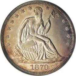 	1870 50C PR65 NGC. A strictly graded Gem proof example 1870